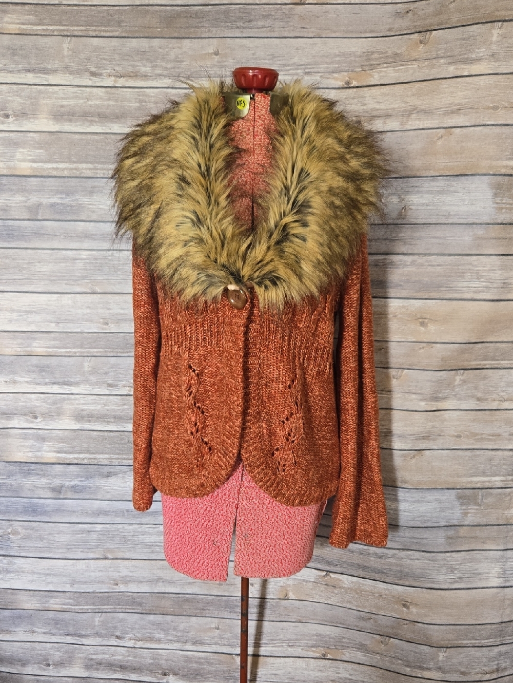 Vintage Donna Salyers Fabulous Furs Knit Cardigan